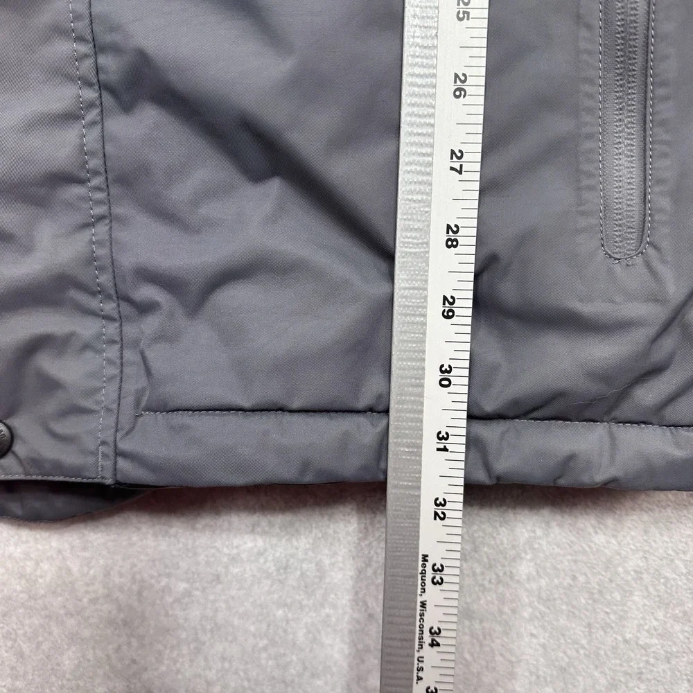 LL Bean Rugged Ridge Parka Medium Gray Ski Jacket Primaloft Tek Zip No Hood